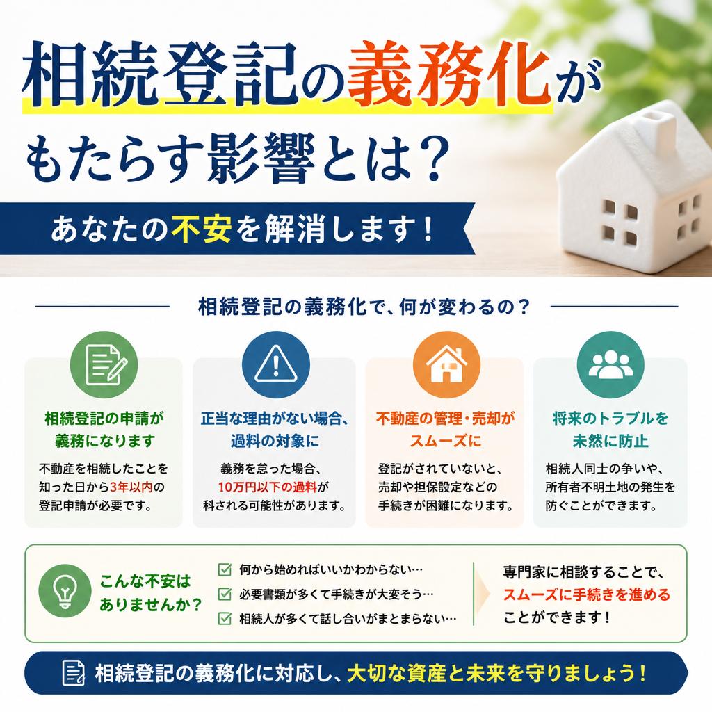 相続登記の義務化がもたらす影響とは？あなたの不安を解消します！