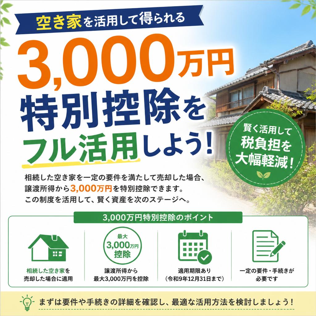 空き家を活用して得られる3,000万円特別控除をフル活用しよう！