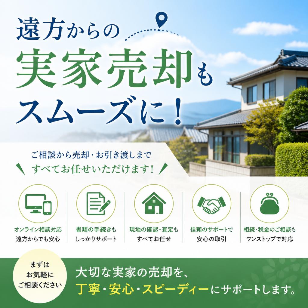 遠方からの実家売却もスムーズに！