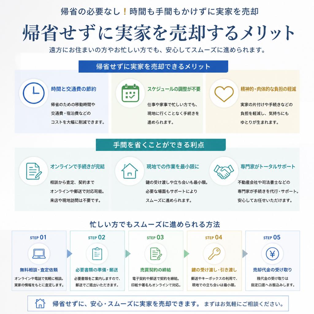 帰省せずに売却可能！そのメリットとは