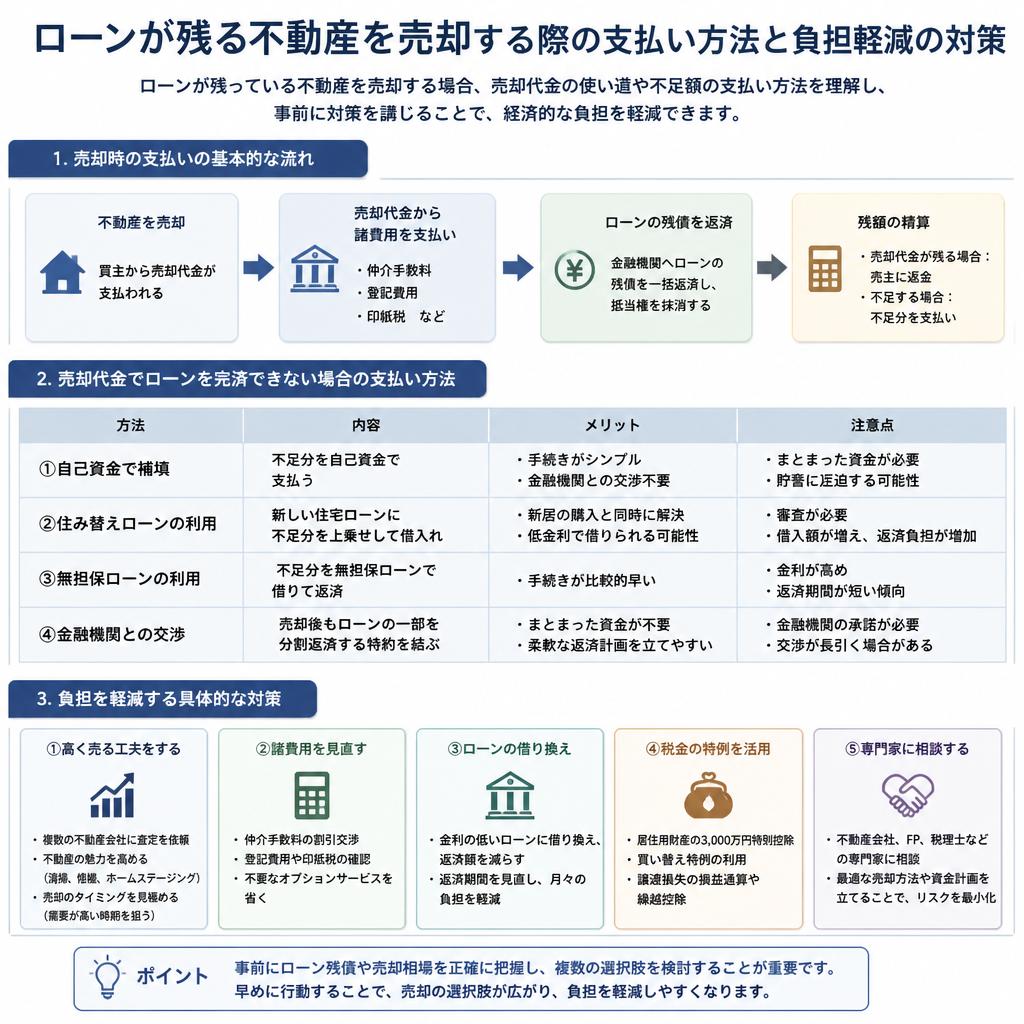 具体的な対処法：住宅ローン残高の支払い方法