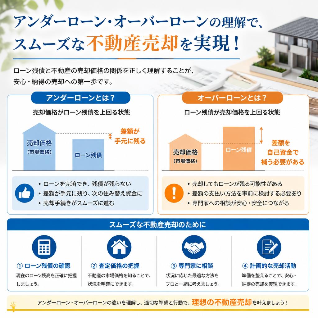 アンダーローン・オーバーローンの理解で、スムーズな不動産売却を実現！