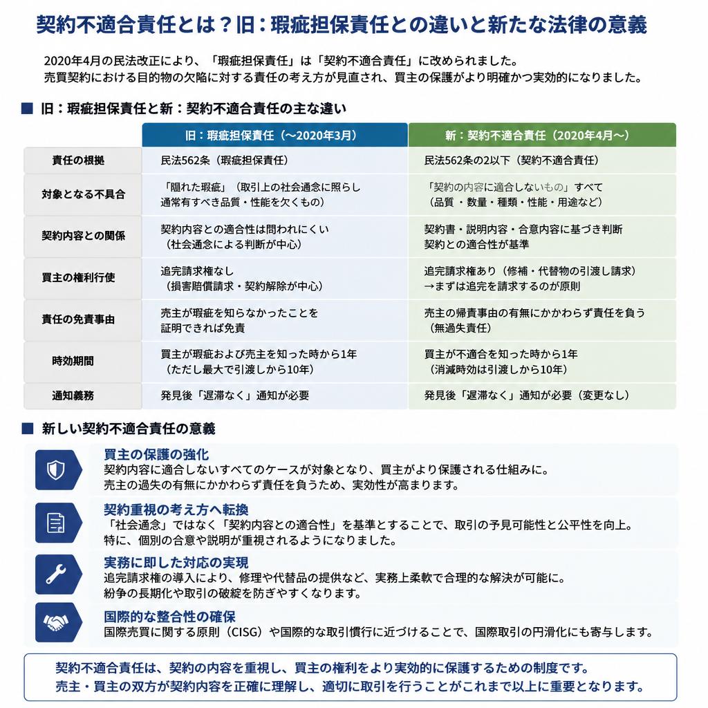 旧：瑕疵担保責任との違い