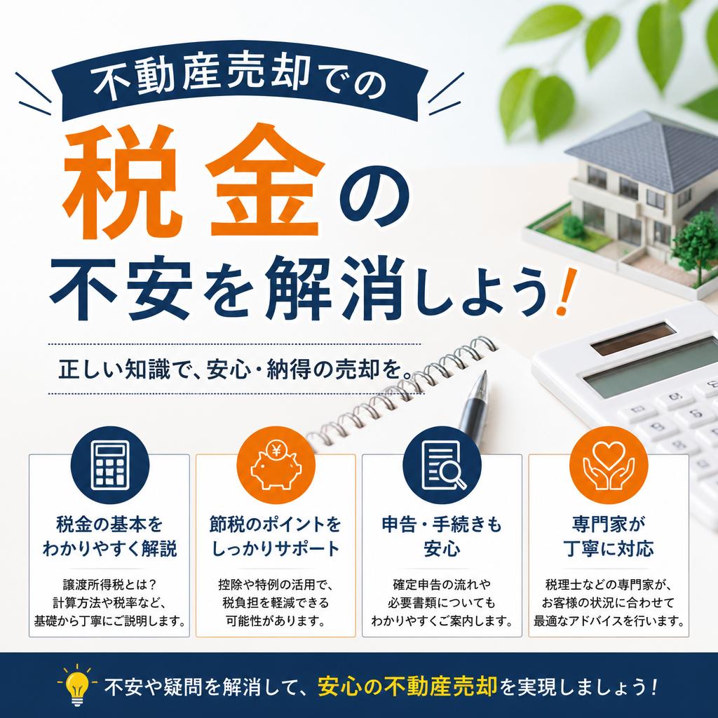 不動産売却での税金の不安を解消しよう！