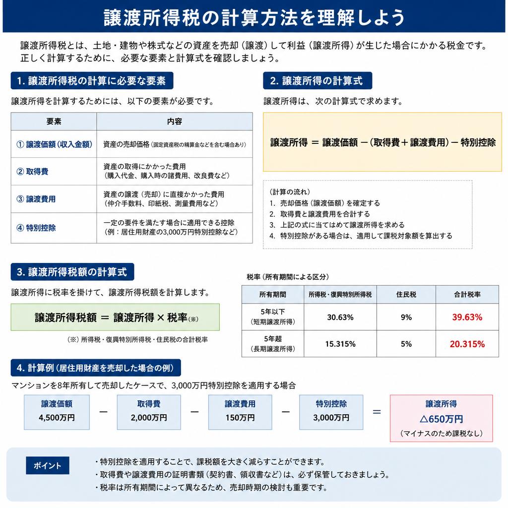 譲渡所得税の計算方法