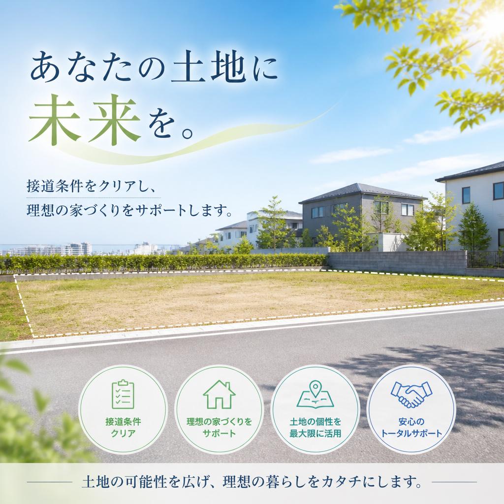 あなたの土地に未来を。接道条件をクリアし、理想の家づくりをサポートします。