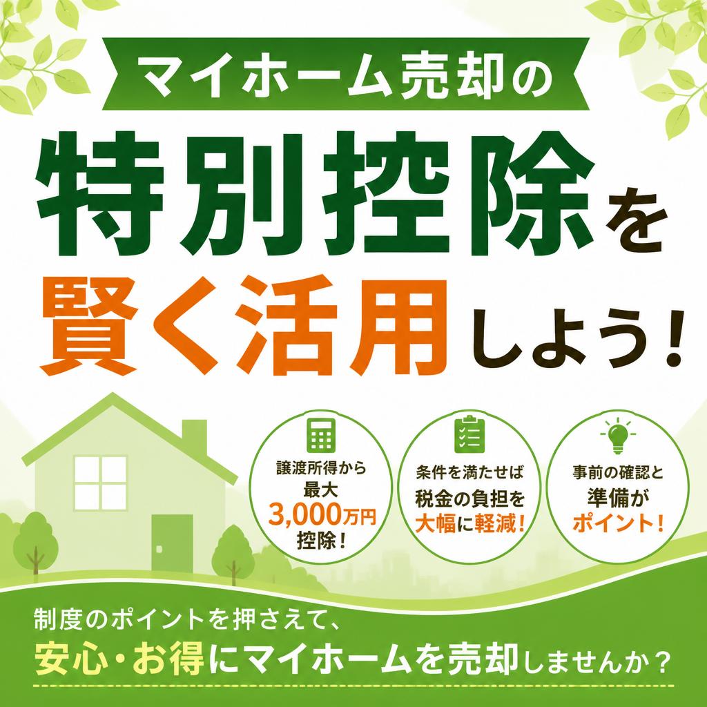 マイホーム売却の特別控除を賢く活用しよう！