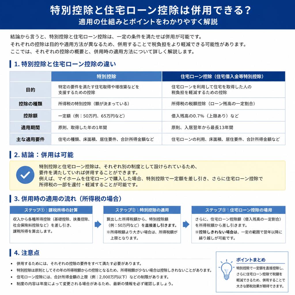 4. 特別控除と住宅ローン控除の併用可否