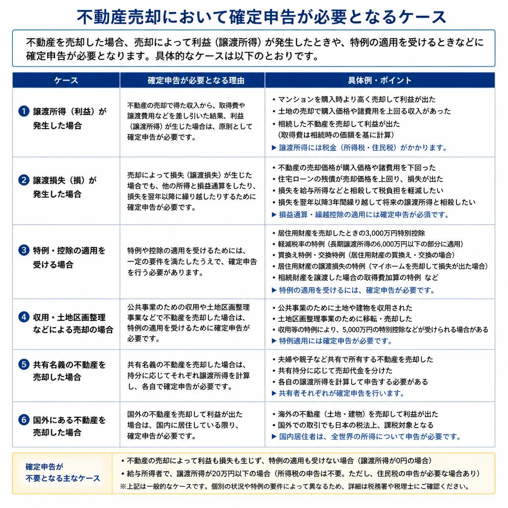 確定申告が必要なケース