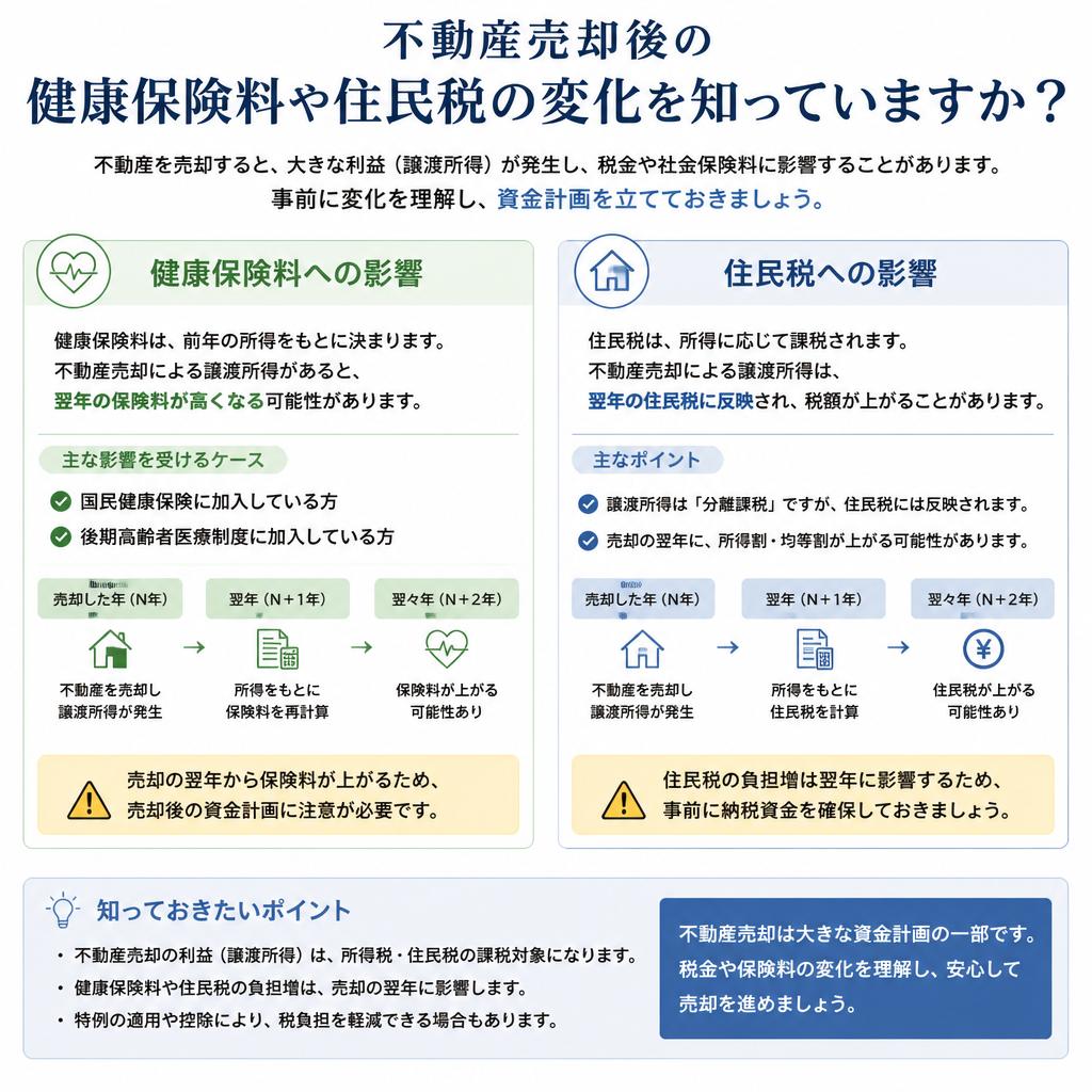不動産売却後の健康保険料や住民税の変化を知っていますか？