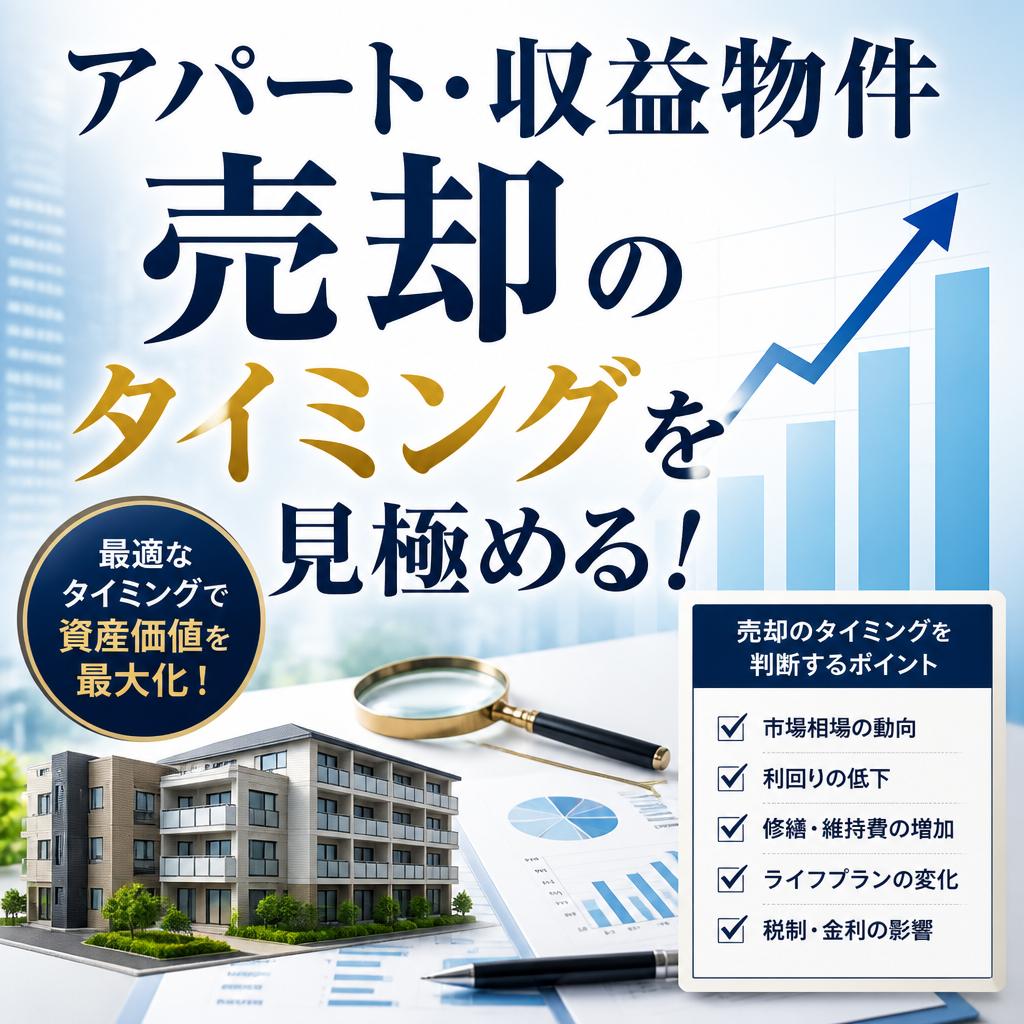 アパート・収益物件売却のタイミングを見極める！