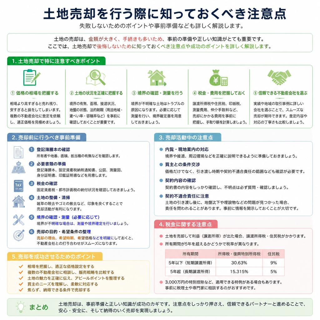 土地売却における注意事項