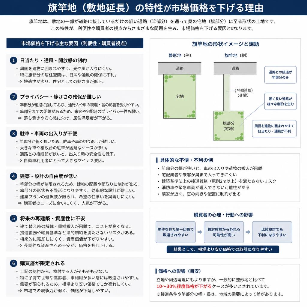 2. 旗竿地が売れにくい理由