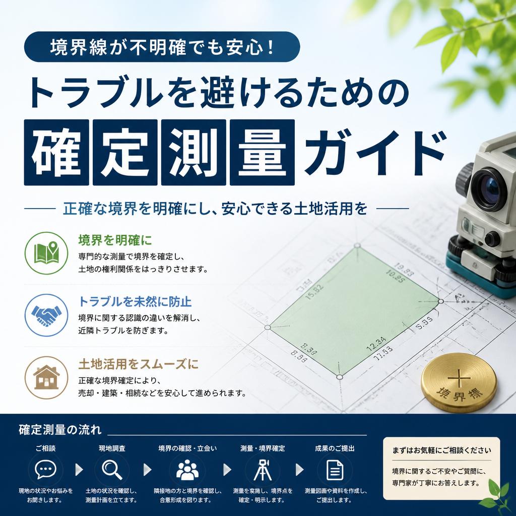 境界線が不明確でも安心！トラブルを避けるための確定測量ガイド