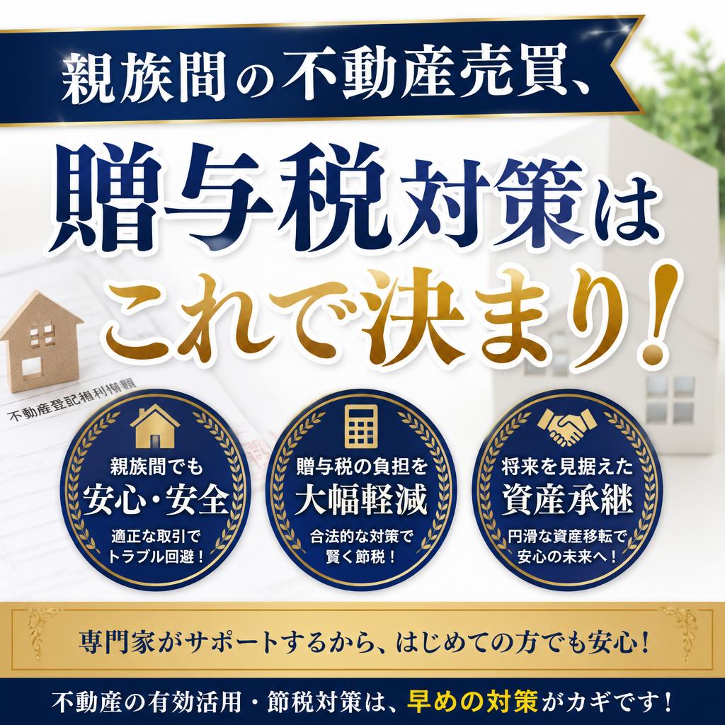 親族間の不動産売買、贈与税対策はこれで決まり！
