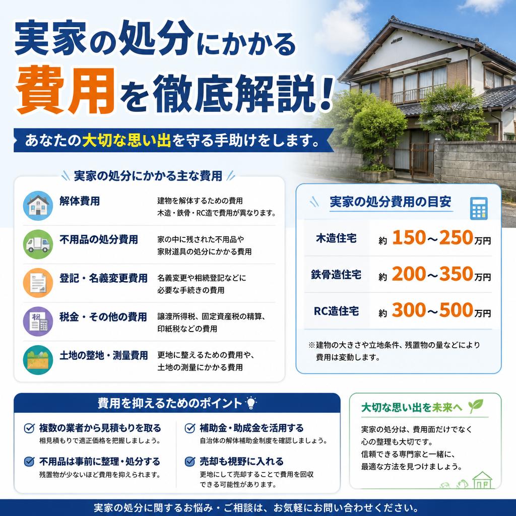 実家の処分にかかる費用を徹底解説！あなたの大切な思い出を守る手助けをします。