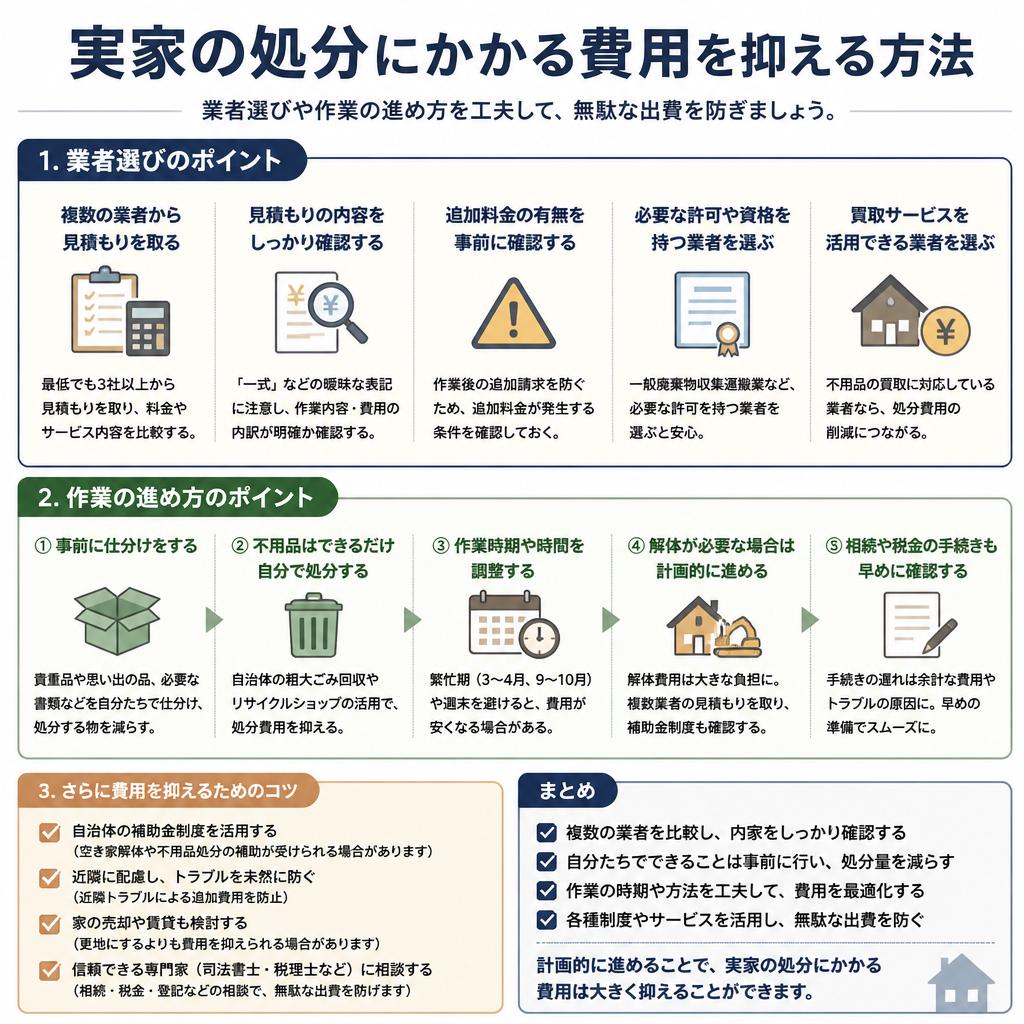 処分費用を抑えるためのポイント
