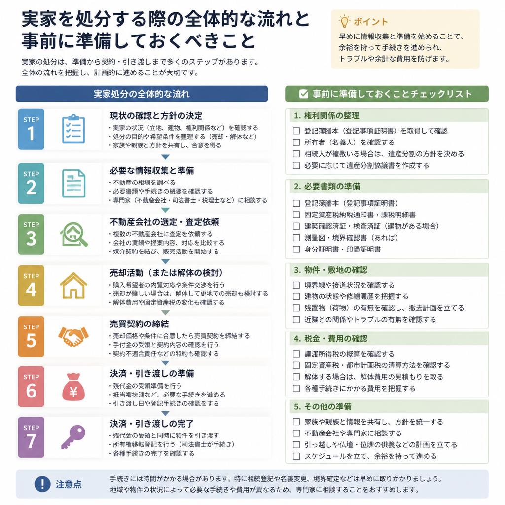 実家処分の流れと必要な準備