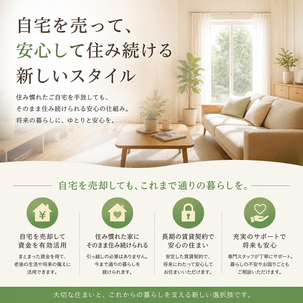 自宅を売って、安心して住み続ける新しいスタイル