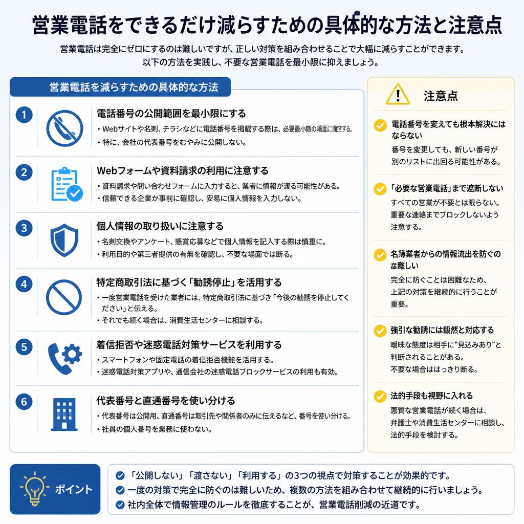 営業電話を防ぐための正しい使い方