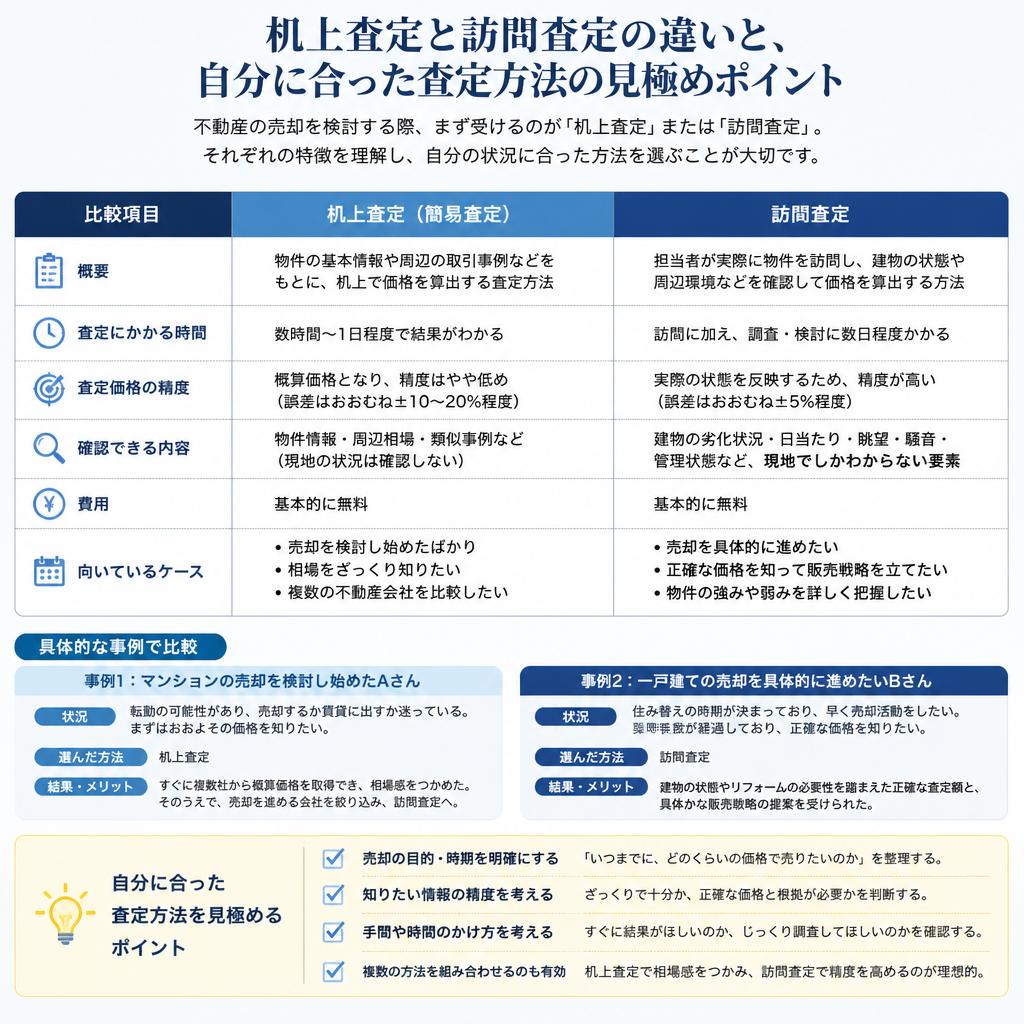机上査定と訪問査定の違い