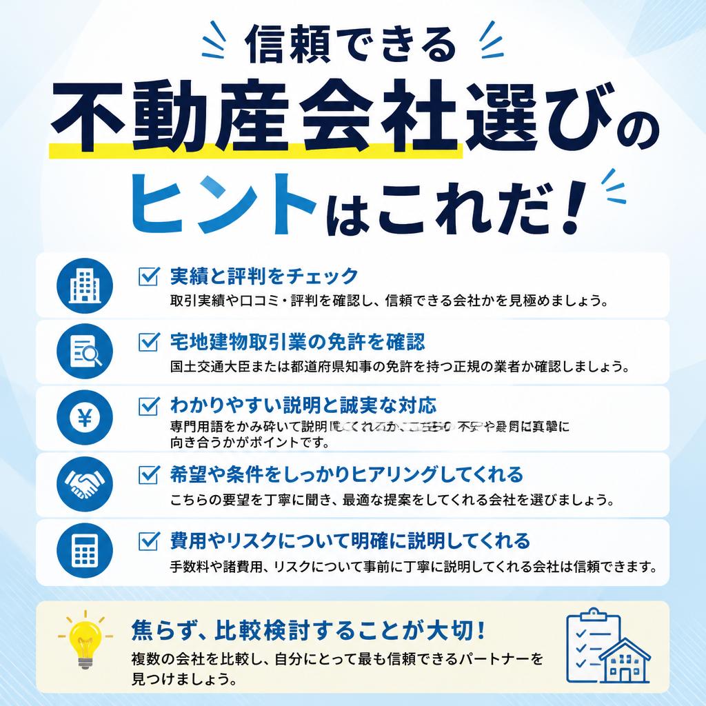 信頼できる不動産会社選びのヒントはこれだ！