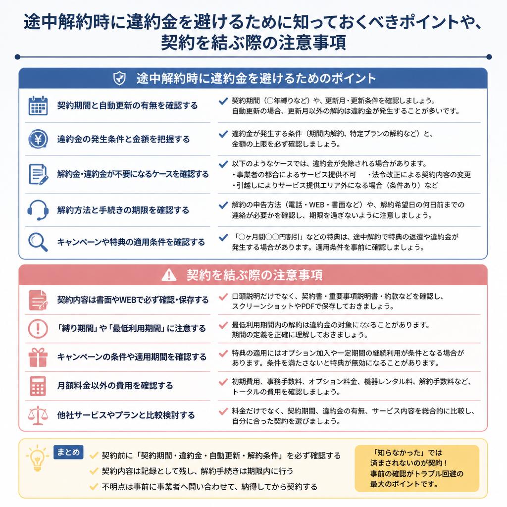 違約金を避けるためのポイント
