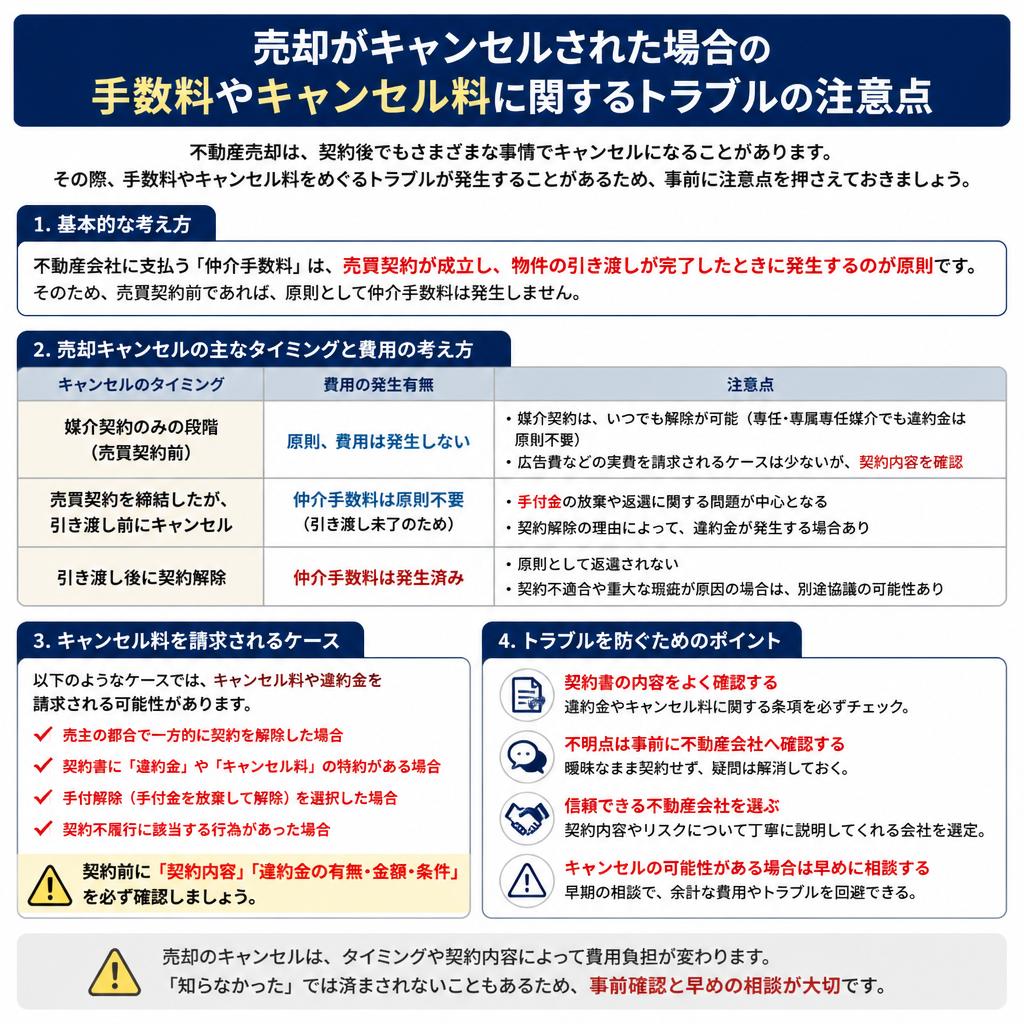 トラブル事例4：キャンセル料や手数料のトラブル