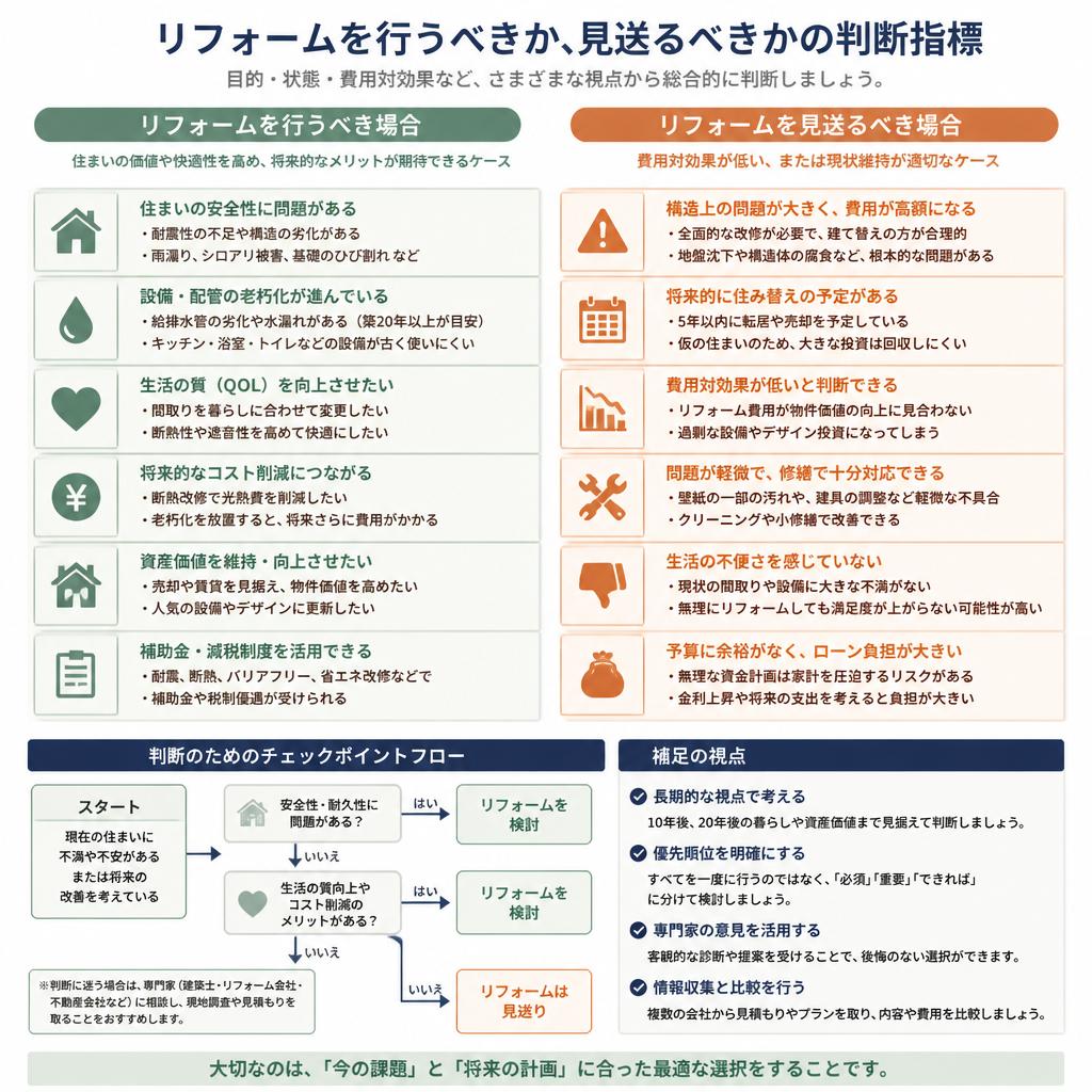 リフォーム判断の基準とは？