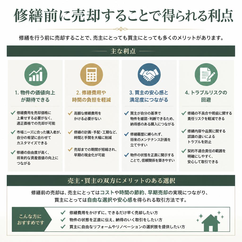 2. 売却における修繕のメリット