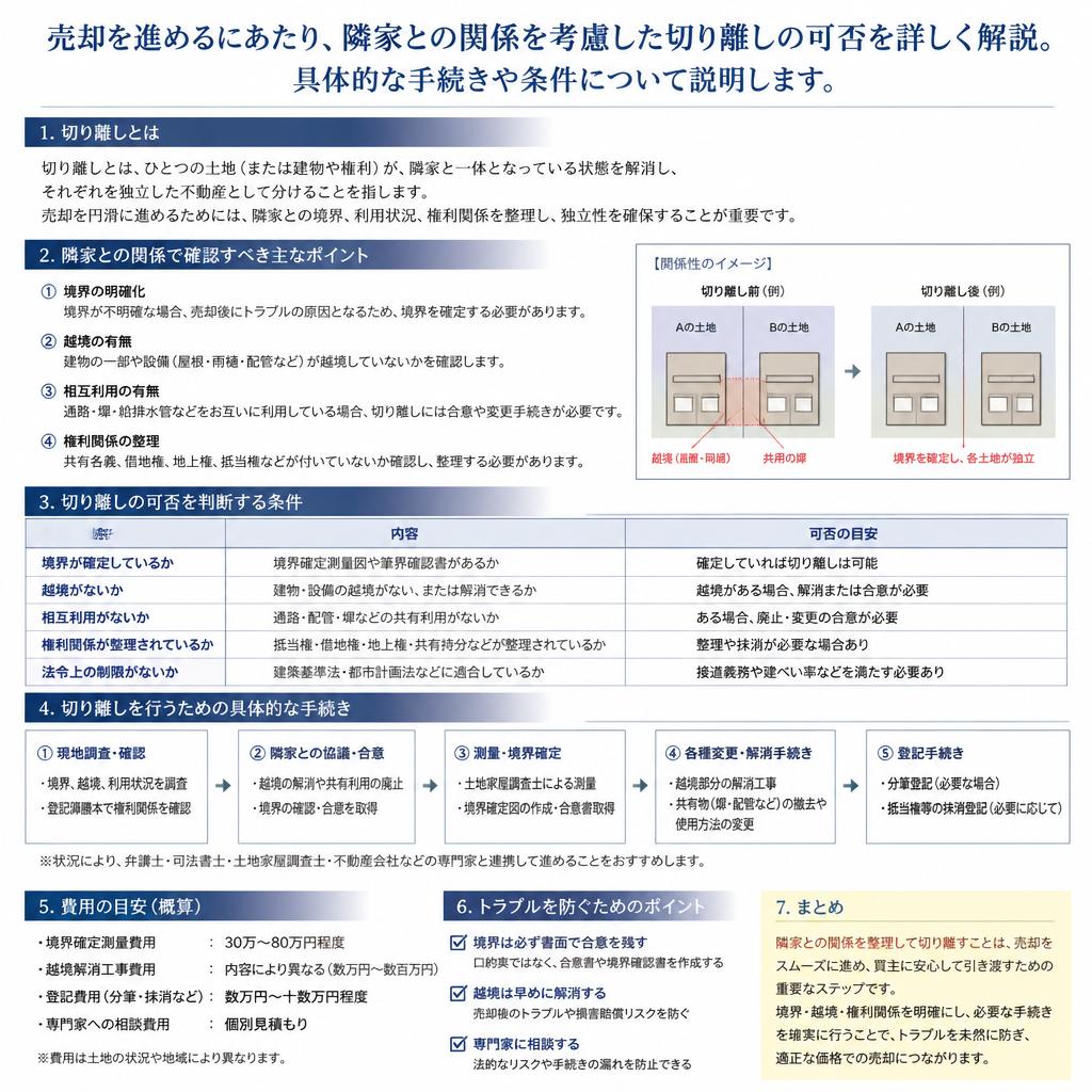 切り離しの可否について