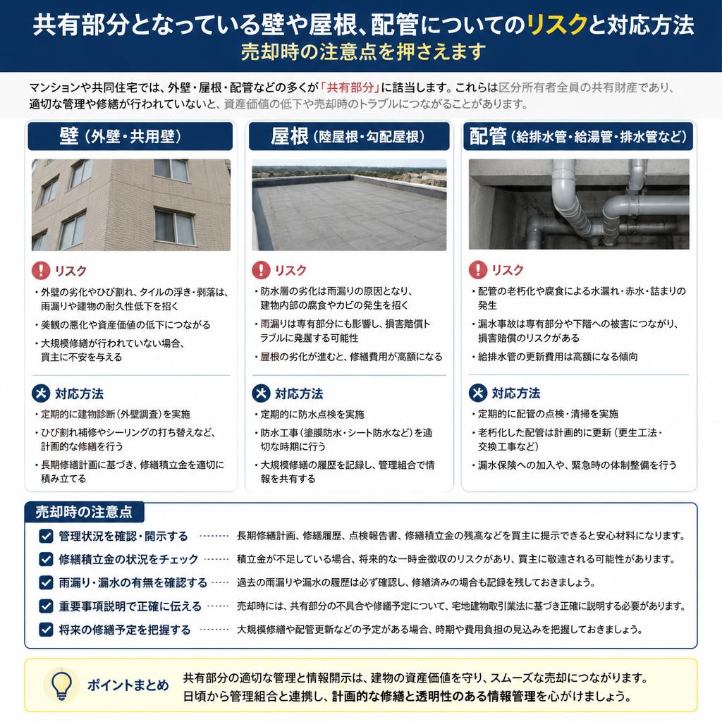 壁・屋根・配管の共有問題