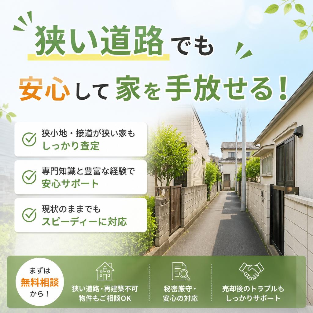 狭い道路でも安心して家を手放せる！