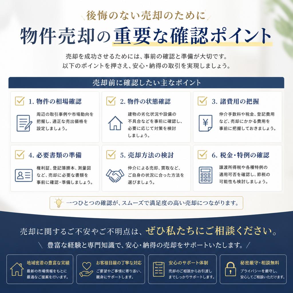 安心して売却するためのまとめとお問い合せ