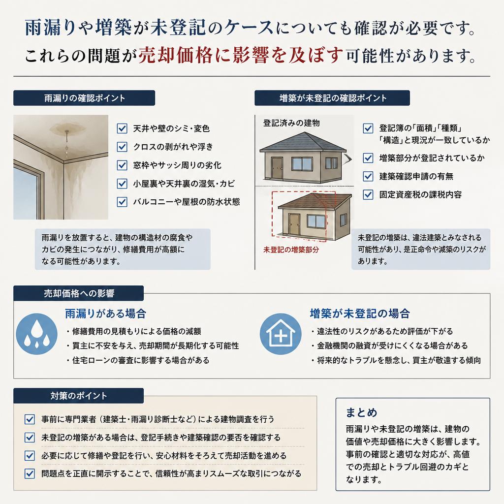 5. 雨漏りや未登記の増築の把握