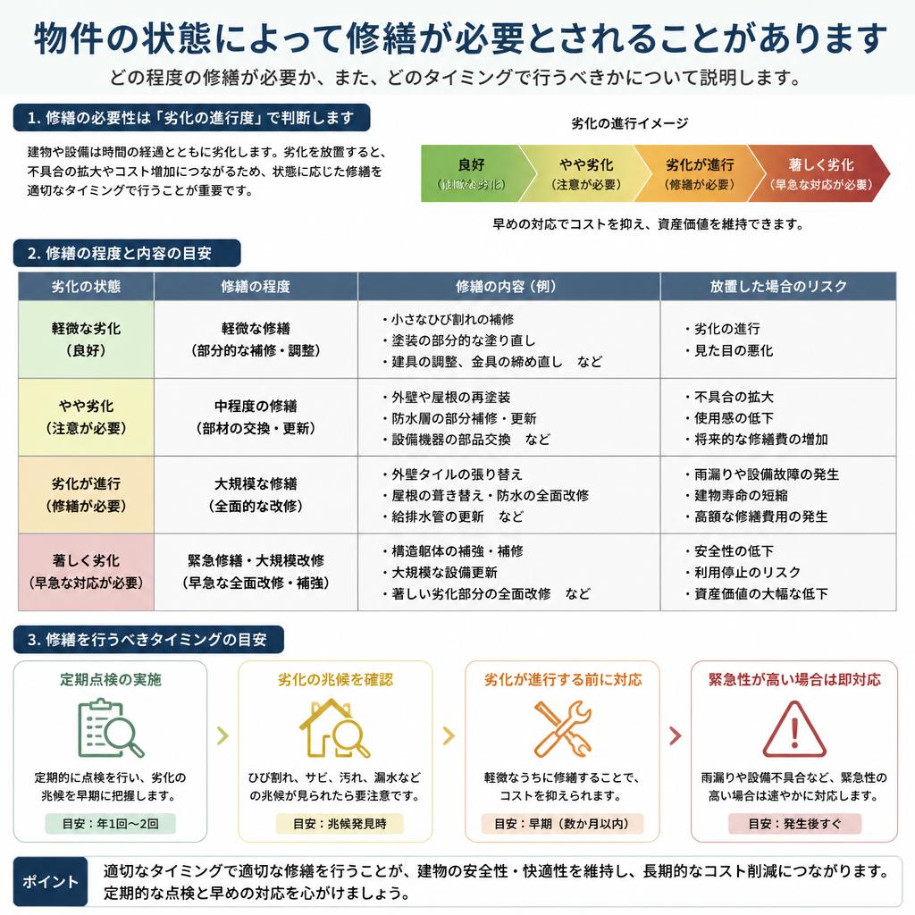 修繕の必要性とその対応