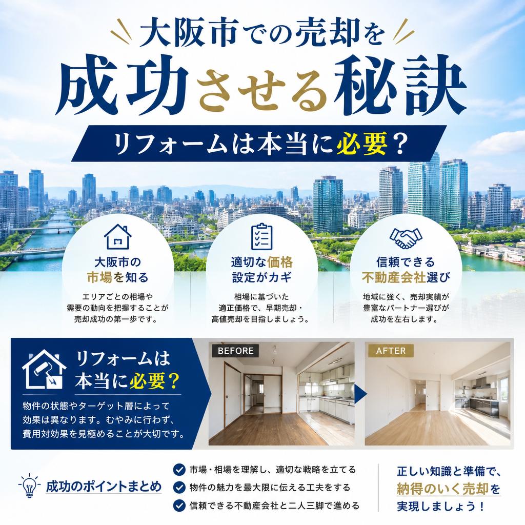 大阪市での売却を成功させる秘訣｜リフォームは本当に必要？