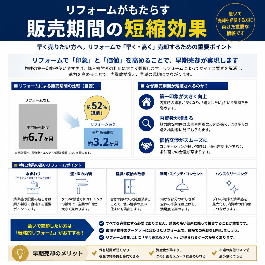 販売期間を短縮するためのリフォーム
