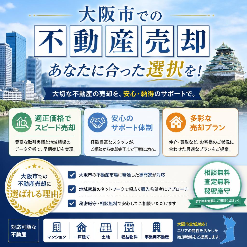 大阪市での不動産売却、あなたに合った選択を！