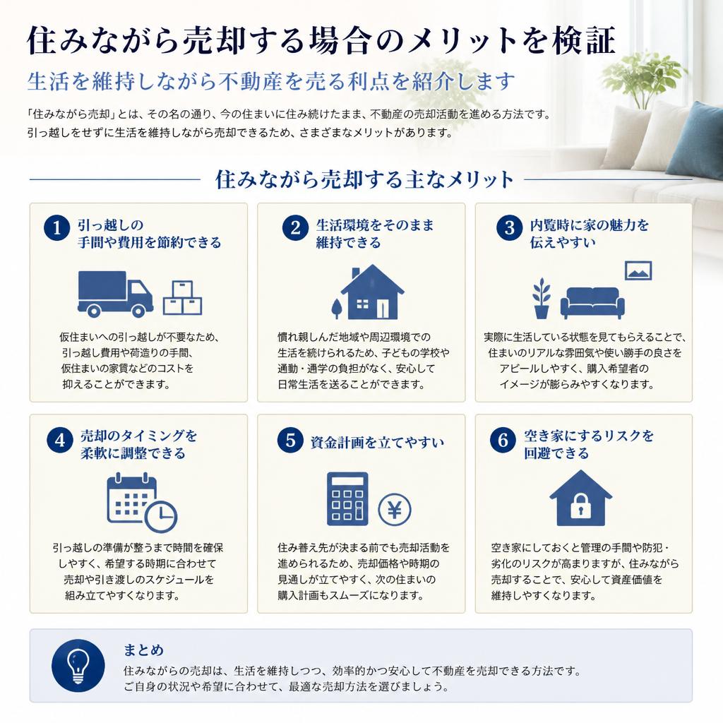 2. 住みながら売る場合のメリット