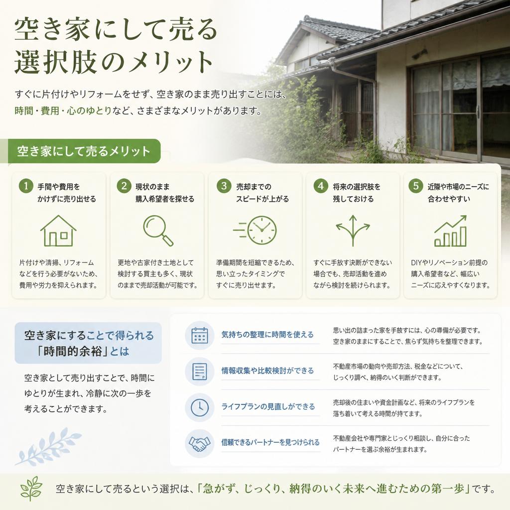 4. 空き家にして売る場合のメリット