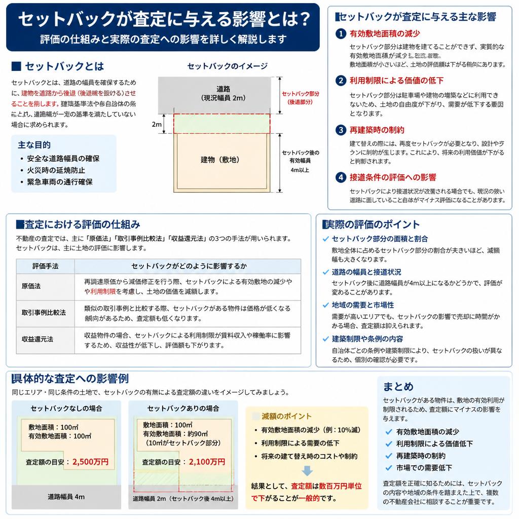 査定におけるセットバックの影響