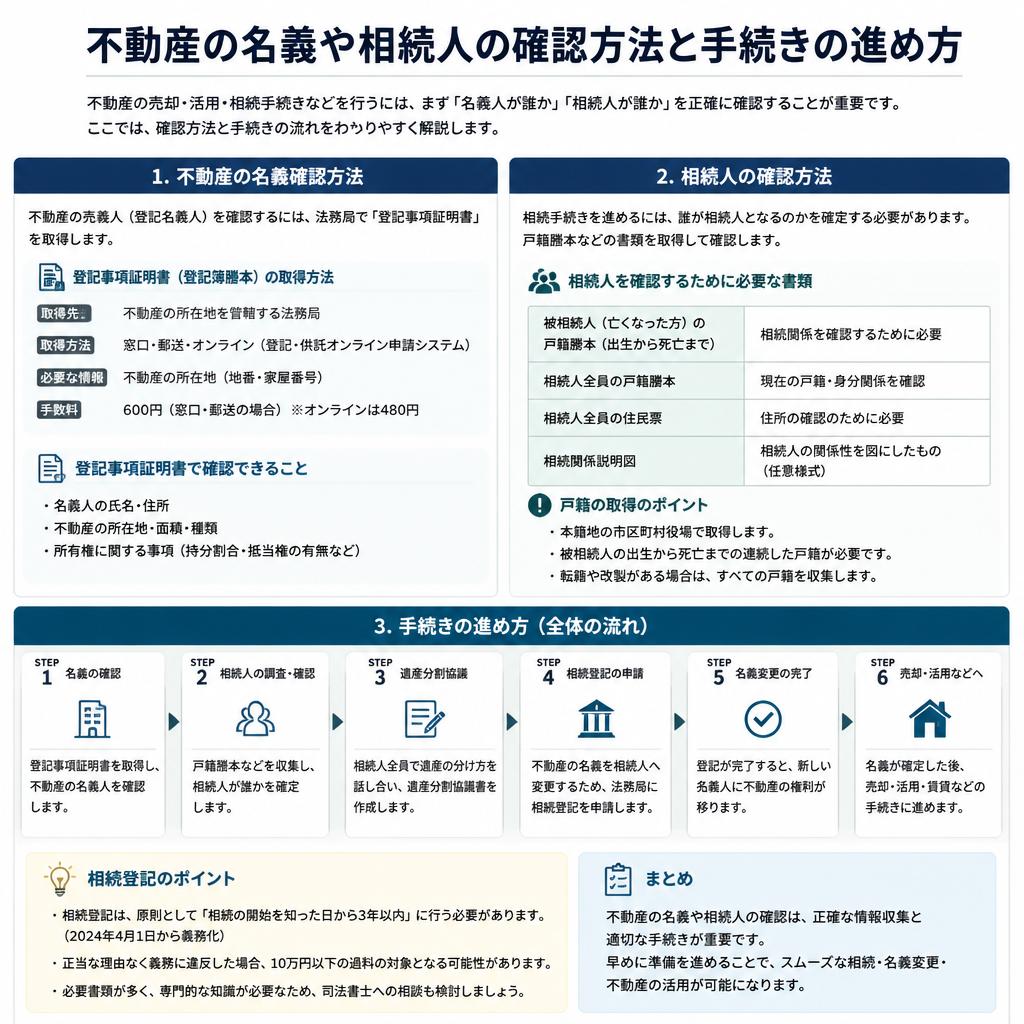 査定に必要な名義と相続人の確認
