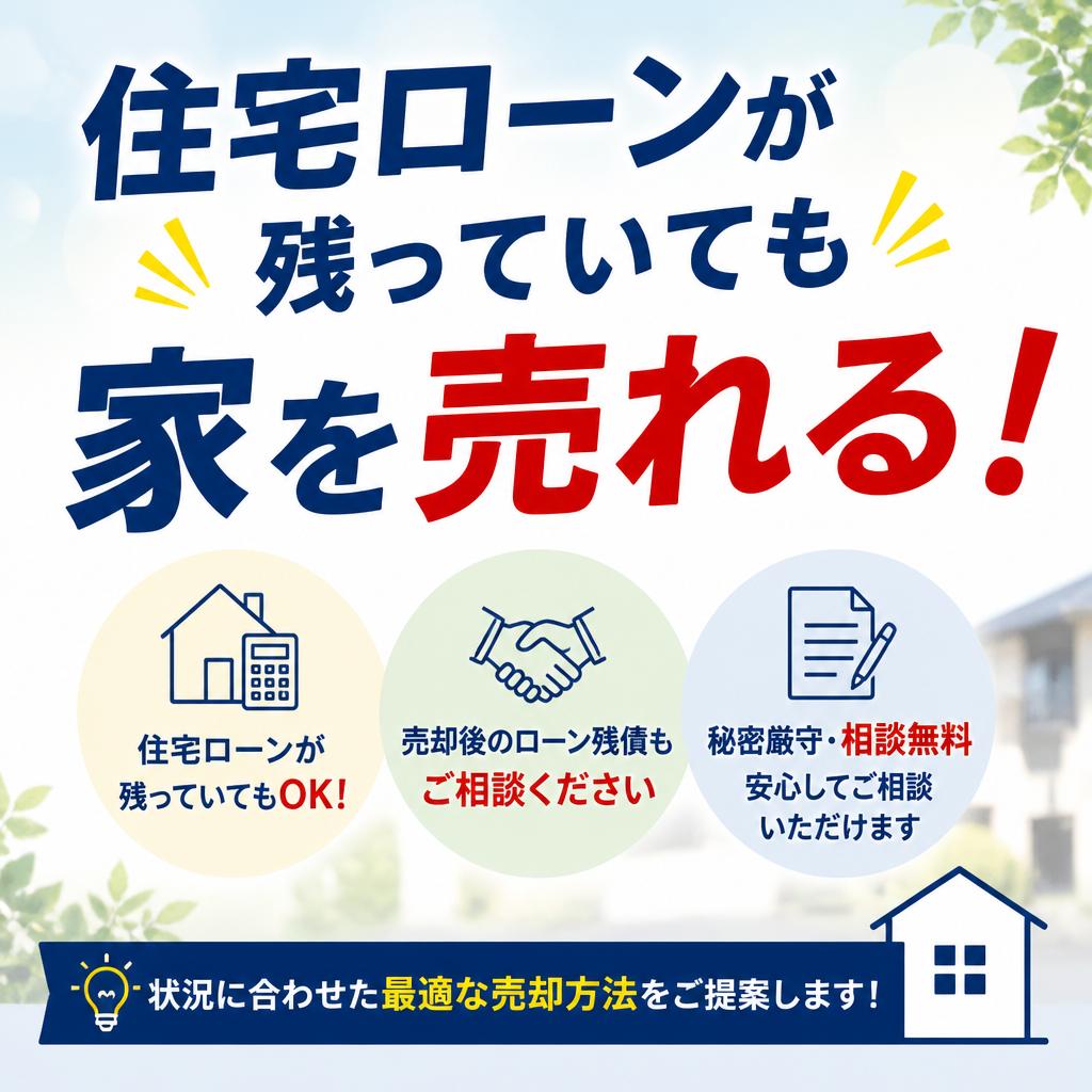 住宅ローンが残っていても家を売れる！